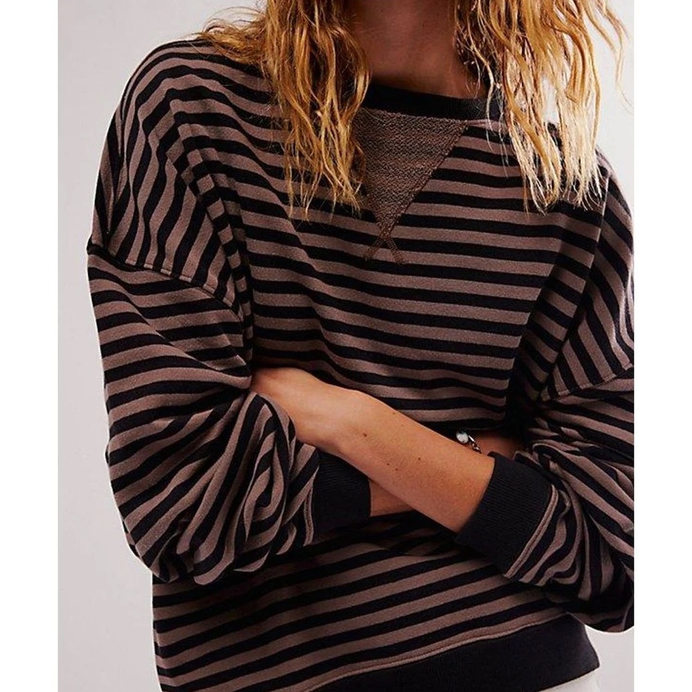 Classic Striped Oversized Crewneck